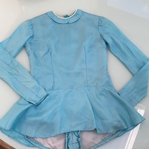 Gorgeous Handmade vintage blue silk skater 1960’s fits 10 12
